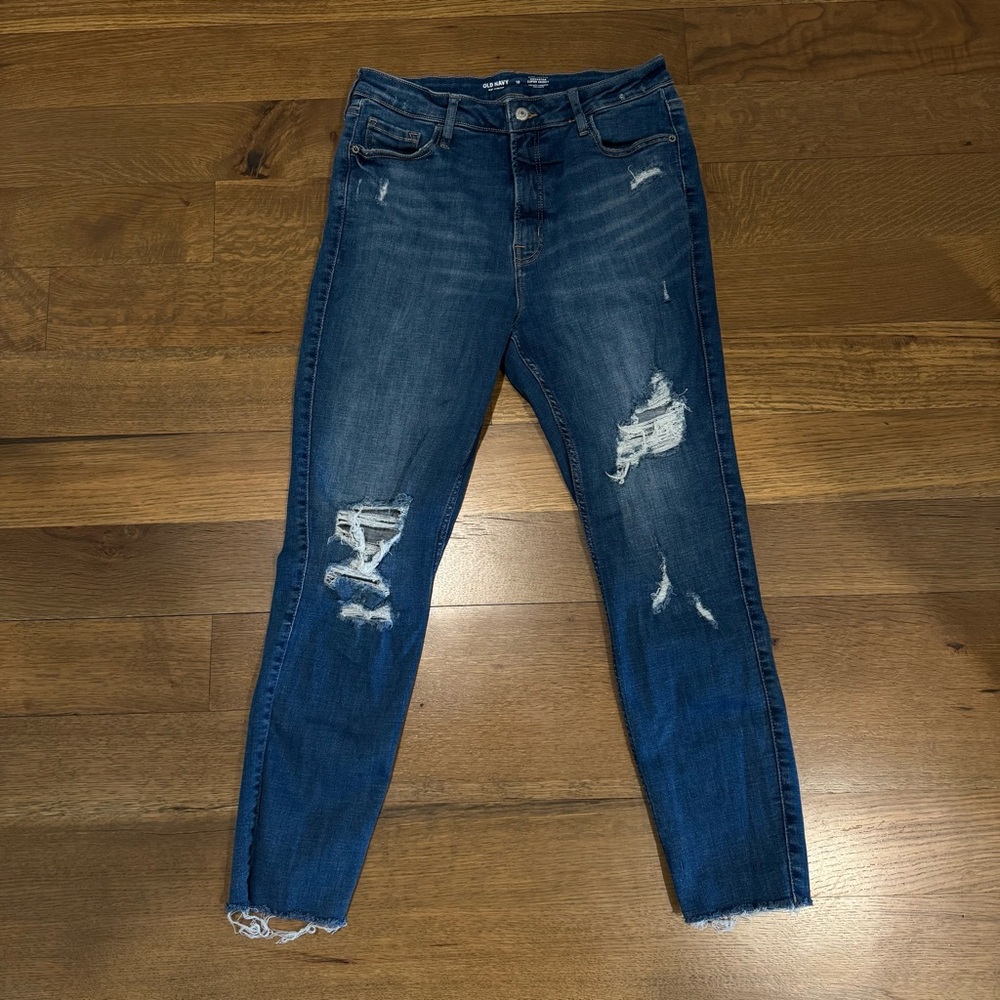 Old Navy Extra High-Rise Rockstar Super Skinny 360 Degree Stretch Jeans Size 10
